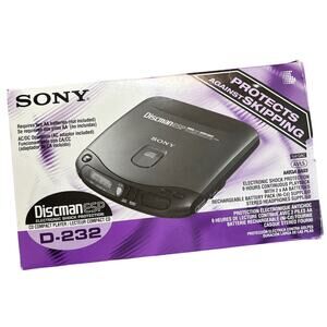 Sony Discman ESP D-232 portable CD player Walkman with box, player, AC adapter
